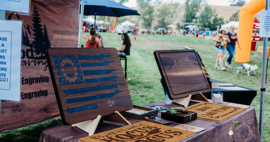 Sponsor of 12 Bridges Rib Cook-Off competition, local family-owned business Redwood Engravings custom made-to-order cutting boards.